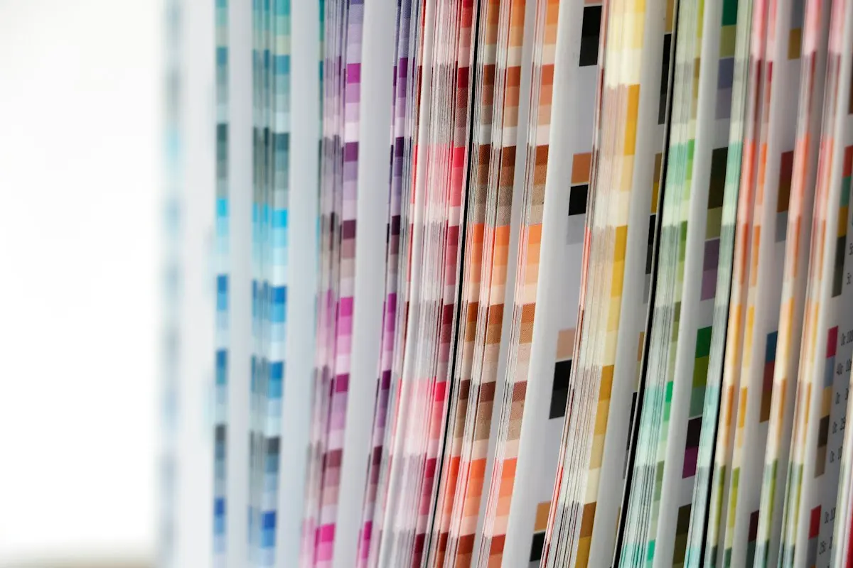 Nuancier de couleurs en éventail
