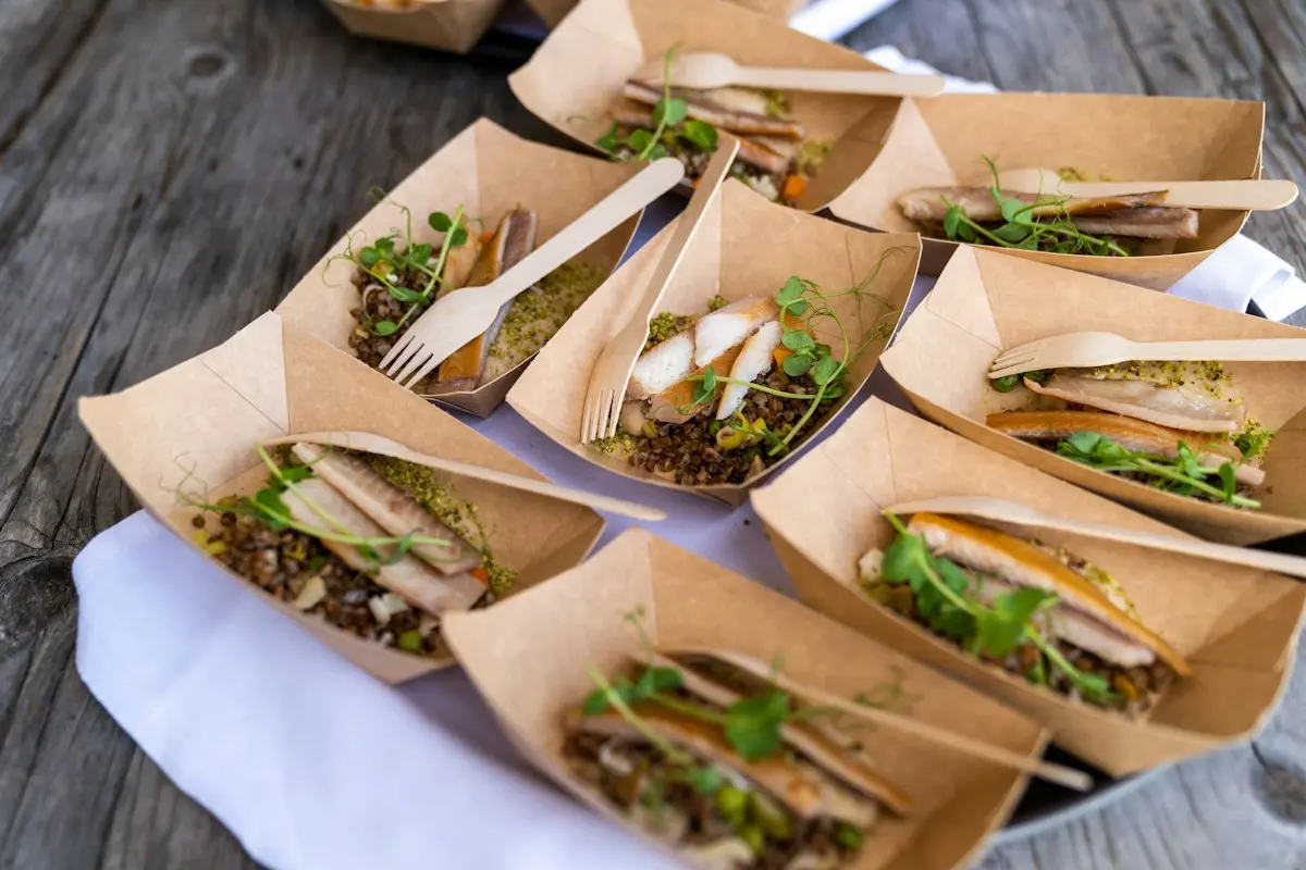 Barquettes de plats préparés prêtes à emporter